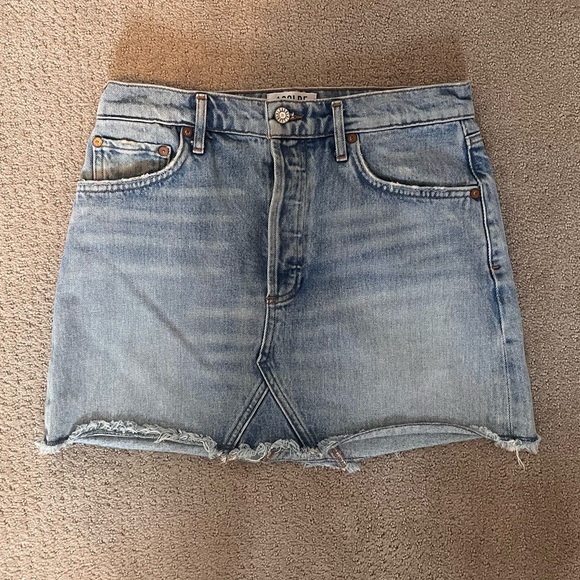 Agolde Quinn High Rise Denim Mini Skirt - Picture 2 of 9